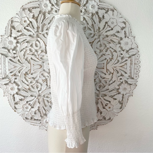 {Veronica Beard} Kali Smocked Top, Off White, Size 2, NWT - Picture 6 of 8